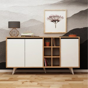 69720 ΜΠΟΥΦΕΣ ΜΕΛΑΜΙΝΗΣ ΚΑΡΥΔΙ ΚΑΙ ΛΕΥΚΟ 140x40x86Yεκ.HM9432.02
