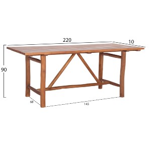 69737 ΤΡΑΠΕΖΙ GROOVE HM9390.01 ΑΠΟ ΞΥΛΟ ΜΑΣΙΦ ΤΕΑΚ 220X100X90Υεκ.
