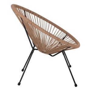 69769 ΠΟΛΥΘΡΟΝΑ ACAPULCO Τ. ΦΩΛΙΑ ΜΕΤΑΛΛΟ ΜΑΥΡΟ ΜΕ TWISTED WICKER HM5871.01 70x73x79 εκ.