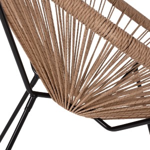 69769 ΠΟΛΥΘΡΟΝΑ ACAPULCO Τ. ΦΩΛΙΑ ΜΕΤΑΛΛΟ ΜΑΥΡΟ ΜΕ TWISTED WICKER HM5871.01 70x73x79 εκ.