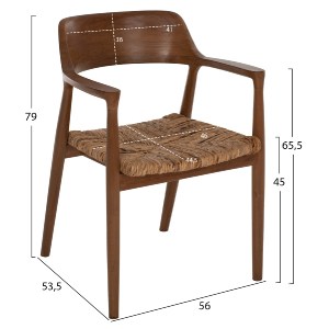 69795 ΠΟΛΥΘΡΟΝΑ ΜΑΣΙΦ ΞΥΛΟ ΤEAK ΦΥΣΙΚΟ HM9401.01 58x52x77Y εκ.