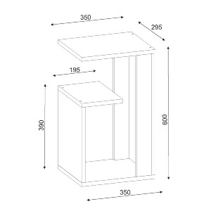 69808 ΒΟΗΘΗΤΙΚΟ ΤΡΑΠΕΖΙ DAWN ΜΕΛΑΜΙΝΗΣ ΛΕΥΚΟ 35X29,5X60Yεκ.HM8880.11
