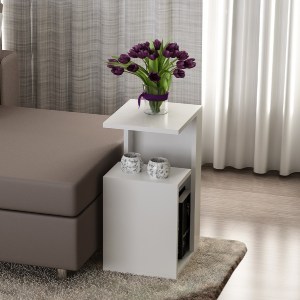69808 ΒΟΗΘΗΤΙΚΟ ΤΡΑΠΕΖΙ DAWN ΜΕΛΑΜΙΝΗΣ ΛΕΥΚΟ 35X29,5X60Yεκ.HM8880.11