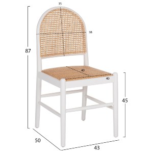 69845 ΚΑΡΕΚΛΑ ΑΠΟ ΟΞΙΑ ΣΕ ΛΕΥΚΟ-RATTAN ΜΠΕΖ HM9407.03 43x50x87Yεκ.