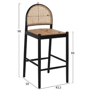 69851 ΣΚΑΜΠΟ ΑΠΟ ΟΞΙΑ-RATTAN ΑΨΙΔΑ ΠΛΑΤΗ ΜΑΥΡΟ 43,5x50x98ΥεκHM9408.02