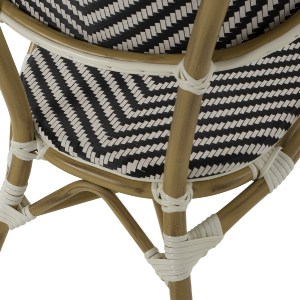 69867 ΠΟΛΥΘΡΟΝΑ BAMBOO LOOK HM5861.01 ΜΑΥΡΟ-ΛΕΥΚΟ 59x56x82 εκ.