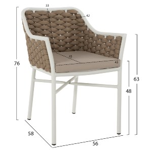 69879 ΠΟΛΥΘΡΟΝΑ HM5858.02 ΛΕΥΚΗ ΜΕ ΣΧΟΙΝΙ ΜΠΕΖ 56x58x76Yεκ.