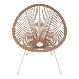 69906 ΠΟΛΥΘΡΟΝΑ ACAPULCO Τ. ΦΩΛΙΑ ΜΕΤΑΛΛΟ ΛΕΥΚΟ ΜΕ TWISTED WICKER HM5871.02 70x73x79 εκ.