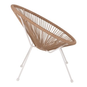 69906 ΠΟΛΥΘΡΟΝΑ ACAPULCO Τ. ΦΩΛΙΑ ΜΕΤΑΛΛΟ ΛΕΥΚΟ ΜΕ TWISTED WICKER HM5871.02 70x73x79 εκ.