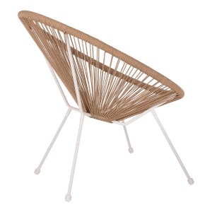 69906 ΠΟΛΥΘΡΟΝΑ ACAPULCO Τ. ΦΩΛΙΑ ΜΕΤΑΛΛΟ ΛΕΥΚΟ ΜΕ TWISTED WICKER HM5871.02 70x73x79 εκ.