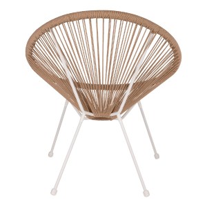 69906 ΠΟΛΥΘΡΟΝΑ ACAPULCO Τ. ΦΩΛΙΑ ΜΕΤΑΛΛΟ ΛΕΥΚΟ ΜΕ TWISTED WICKER HM5871.02 70x73x79 εκ.