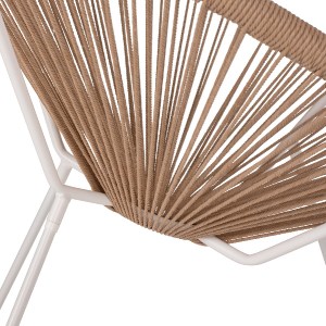 69906 ΠΟΛΥΘΡΟΝΑ ACAPULCO Τ. ΦΩΛΙΑ ΜΕΤΑΛΛΟ ΛΕΥΚΟ ΜΕ TWISTED WICKER HM5871.02 70x73x79 εκ.