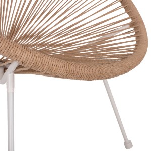 69906 ΠΟΛΥΘΡΟΝΑ ACAPULCO Τ. ΦΩΛΙΑ ΜΕΤΑΛΛΟ ΛΕΥΚΟ ΜΕ TWISTED WICKER HM5871.02 70x73x79 εκ.