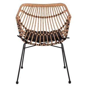 69937 ΠΟΛΥΘΡΟΝΑ ΕΠΑΓΓΕΛΜΑΤΙΚΗ ΜΑΥΡΟ ΜΕΤΑΛΛΟ RATTAN ΜΠΕΖ & ΜΑΞΙΛΑΡΙ HM5864.01 58,5x60,5x80 εκ.