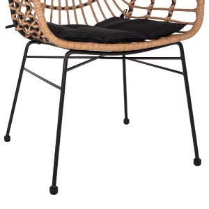 69937 ΠΟΛΥΘΡΟΝΑ ΕΠΑΓΓΕΛΜΑΤΙΚΗ ΜΑΥΡΟ ΜΕΤΑΛΛΟ RATTAN ΜΠΕΖ & ΜΑΞΙΛΑΡΙ HM5864.01 58,5x60,5x80 εκ.