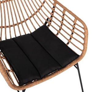 69937 ΠΟΛΥΘΡΟΝΑ ΕΠΑΓΓΕΛΜΑΤΙΚΗ ΜΑΥΡΟ ΜΕΤΑΛΛΟ RATTAN ΜΠΕΖ & ΜΑΞΙΛΑΡΙ HM5864.01 58,5x60,5x80 εκ.