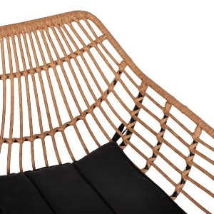 69937 ΠΟΛΥΘΡΟΝΑ ΕΠΑΓΓΕΛΜΑΤΙΚΗ ΜΑΥΡΟ ΜΕΤΑΛΛΟ RATTAN ΜΠΕΖ & ΜΑΞΙΛΑΡΙ HM5864.01 58,5x60,5x80 εκ.