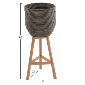 69944 ΓΛΑΣΤΡΑ ΑΠΟ RATTAN ΚΑΙ BAMBOO HM7815 31x30x80Yεκ. ΦΥΣΙΚΟ - ΠΡΑΣΙΝΟ