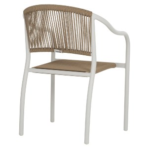 69951 ΠΟΛΥΘΡΟΝΑ ΑΛΟΥΜΙΝΙΟΥ ΛΕΥΚΟ ΜΕ PE RATTAN WICKER HM5856.01 57x63x80Yεκ.