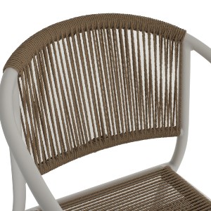 69951 ΠΟΛΥΘΡΟΝΑ ΑΛΟΥΜΙΝΙΟΥ ΛΕΥΚΟ ΜΕ PE RATTAN WICKER HM5856.01 57x63x80Yεκ.