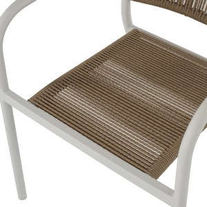 69951 ΠΟΛΥΘΡΟΝΑ ΑΛΟΥΜΙΝΙΟΥ ΛΕΥΚΟ ΜΕ PE RATTAN WICKER HM5856.01 57x63x80Yεκ.