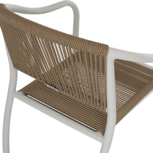 69951 ΠΟΛΥΘΡΟΝΑ ΑΛΟΥΜΙΝΙΟΥ ΛΕΥΚΟ ΜΕ PE RATTAN WICKER HM5856.01 57x63x80Yεκ.