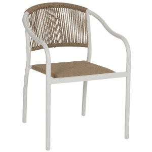 69951 ΠΟΛΥΘΡΟΝΑ ΑΛΟΥΜΙΝΙΟΥ ΛΕΥΚΟ ΜΕ PE RATTAN WICKER HM5856.01 57x63x80Yεκ.