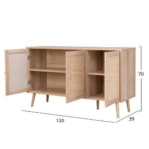 69976 ΜΠΟΥΦΕΣ ΜΕΛΑΜΙΝΗΣ COLM- ΣΥΝΘ. RATTAN ΣΤΙΣ ΠΟΡΤΕΣ HM9220.11 120Χ39Χ70Υεκ.
