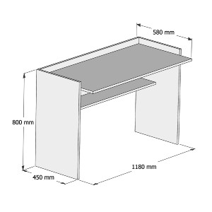 69984 ΓΡΑΦΕΙΟ ΜΕΛΑΜΙΝΗΣ SONAMA ΛΕΥΚΟ 118x58x80Υεκ.HM9227.12