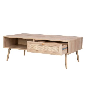 69986 ΤΡΑΠΕΖΙ ΣΑΛΟΝΙΟΥ ΜΕΛΑΜΙΝΗΣ COLM RATTAN HM9224.11 ΣΕ ΦΥΣΙΚΟ ΧΡΩΜΑ 110x59x39,5Yεκ.