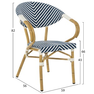 69997 ΠΟΛΥΘΡΟΝΑ BAMBOO LOOK HM5861.02 ΜΠΛΕ-ΛΕΥΚΟ 59x56x82Yεκ.