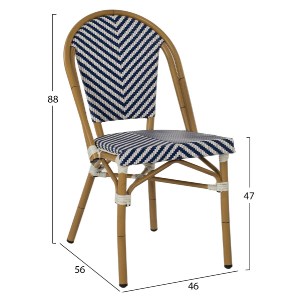 70002 ΚΑΡΕΚΛΑ BAMBOO LOOK ΜΠΛΕ-ΛΕΥΚΟ HM5860.02 46x56x88Y εκ.