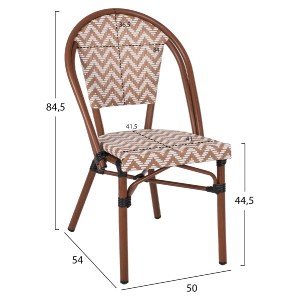 70080 ΚΑΡΕΚΛΑ BAMBOO LOOK ΣΕ ΚΑΦΕ ΚΑΙ ΜΠΕΖ-ΛΕΥΚΗ ΕΠΕΝΔΥΣΗ HM5860.03 50x54x84,5Yεκ.