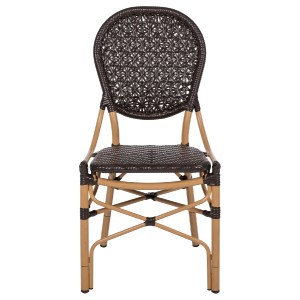 70102 ΚΑΡΕΚΛΑ ΑΛΟΥΜΙΝΙΟΥ BAMBOO LOOK ΜΕ ΚΑΦΕ PE RATTAN HM5925.01 47x58x95Yεκ.