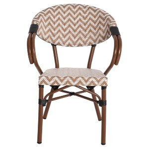 70125 ΠΟΛΥΘΡΟΝΑ BAMBOO LOOK HM5861.03 ΚΑΦΕ-ΛΕΥΚΟ 56,5x56,5x82 εκ.