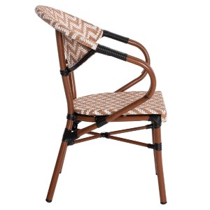 70125 ΠΟΛΥΘΡΟΝΑ BAMBOO LOOK HM5861.03 ΚΑΦΕ-ΛΕΥΚΟ 56,5x56,5x82 εκ.