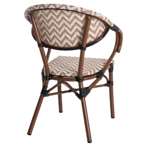 70125 ΠΟΛΥΘΡΟΝΑ BAMBOO LOOK HM5861.03 ΚΑΦΕ-ΛΕΥΚΟ 56,5x56,5x82 εκ.