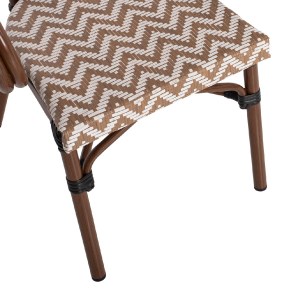 70125 ΠΟΛΥΘΡΟΝΑ BAMBOO LOOK HM5861.03 ΚΑΦΕ-ΛΕΥΚΟ 56,5x56,5x82 εκ.