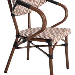 70125 ΠΟΛΥΘΡΟΝΑ BAMBOO LOOK HM5861.03 ΚΑΦΕ-ΛΕΥΚΟ 56,5x56,5x82 εκ.