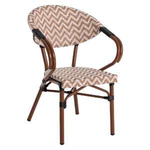 70125 ΠΟΛΥΘΡΟΝΑ BAMBOO LOOK HM5861.03 ΚΑΦΕ-ΛΕΥΚΟ 56,5x56,5x82 εκ.