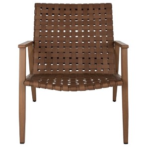 70135 ΠΟΛΥΘΡΟΝΑ ΜΕΤΑΛΛΟ ΟΨΗ ΞΥΛΟΥ & RATTAN ΔΕΡΜΑ-LOOK 63,5x75,5x77εκ.HM5868.01