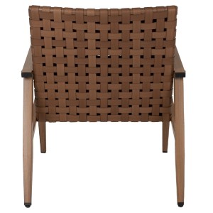 70135 ΠΟΛΥΘΡΟΝΑ ΜΕΤΑΛΛΟ ΟΨΗ ΞΥΛΟΥ & RATTAN ΔΕΡΜΑ-LOOK 63,5x75,5x77εκ.HM5868.01