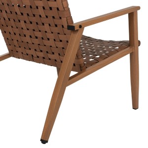 70135 ΠΟΛΥΘΡΟΝΑ ΜΕΤΑΛΛΟ ΟΨΗ ΞΥΛΟΥ & RATTAN ΔΕΡΜΑ-LOOK 63,5x75,5x77εκ.HM5868.01