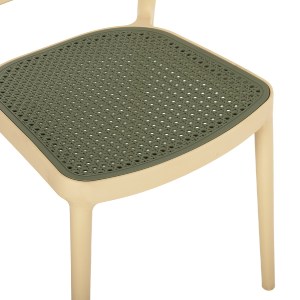 70157 ΚΑΡΕΚΛΑ ΠΟΛΥΠΡΟΠΥΛΕΝΙΟΥ MEKO HM5934.04 ΜΠΕΖ ΜΕ OLIVE GREEN ΨΑΘΑ 41x49x102Υ εκ.