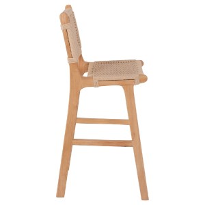 70344 ΣΚΑΜΠΟ ΜΕΣΑΙΟΥ ΥΨΟΥΣ HM9332.01 RUBBERWOOD & ΣΧΟΙΝΙ- ΦΥΣΙΚΟ ΧΡΩΜΑ 45x46x95Υεκ.