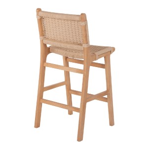 70344 ΣΚΑΜΠΟ ΜΕΣΑΙΟΥ ΥΨΟΥΣ HM9332.01 RUBBERWOOD & ΣΧΟΙΝΙ- ΦΥΣΙΚΟ ΧΡΩΜΑ 45x46x95Υεκ.