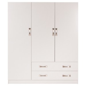 70417 ΝΤΟΥΛΑΠΑ 3ΦΥΛΛΗ CARLY HM384.05 ΜΕ ΔΥΟ ΣΥΡΤΑΡΙΑ ΛΕΥΚΗ 150X55Χ180Υεκ.