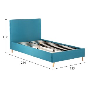 70419 ΚΡΕΒΑΤΙ MAYLIN ΜΕ ΤΙΡΚΟΥΑΖ ΒΕΛΟΥΔΟ HM598.08 ΓΙΑ ΣΤΡΩΜΑ 120x200 EK.
