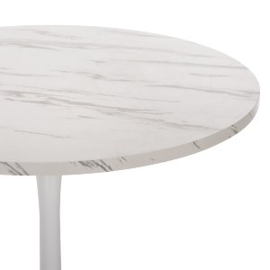70488 ΤΡΑΠΕΖΙ ΤΡΑΠΕΖΑΡΙΑΣ ΣΤΡΟΓΓΥΛΟ WHITE MARBLE HM9421.01 Φ90x74Y εκ.