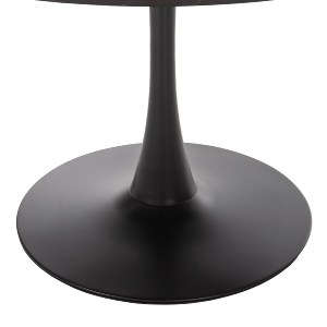 70492 ΤΡΑΠΕΖΙ ΤΡΑΠΕΖΑΡΙΑΣ  ΣΤΡΟΓΓΥΛΟ BLACK MARBLE HM9422.02 Φ120x74Yεκ.